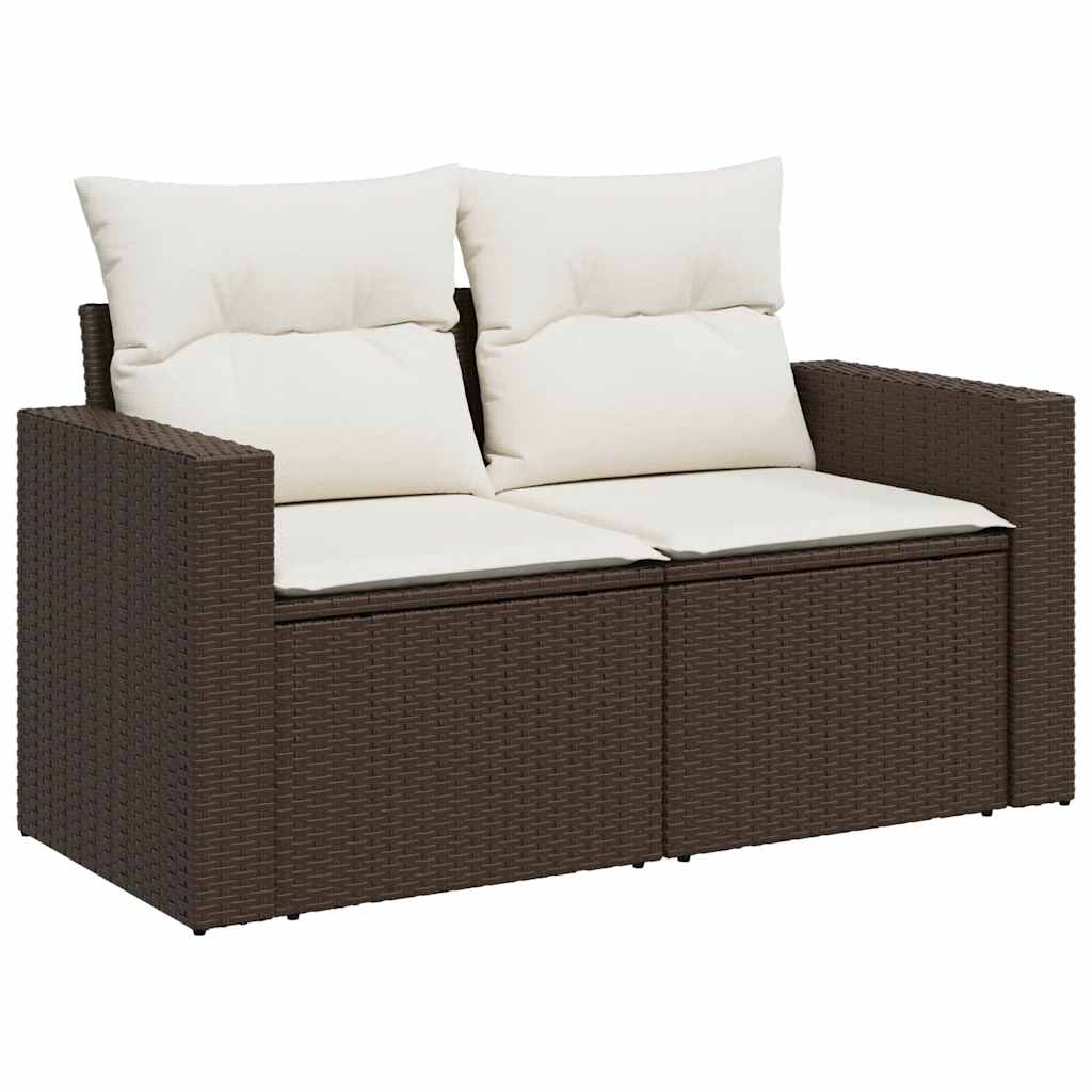 9-delige Loungeset met kussens poly rattan bruin is nu te koop bij PeponiXL, paradijselijk wonen!