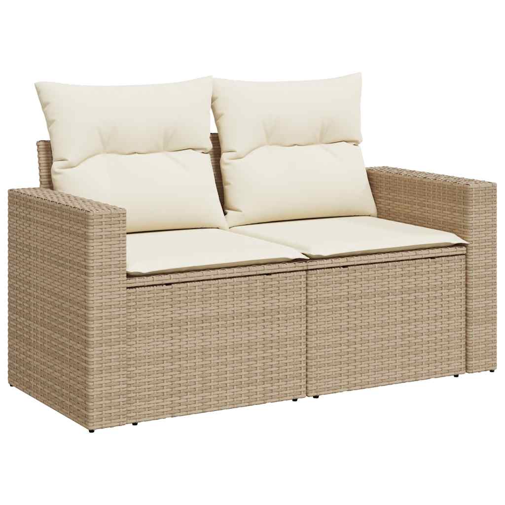 10-delige Loungeset met kussens poly rattan beige is nu te koop bij PeponiXL, paradijselijk wonen!