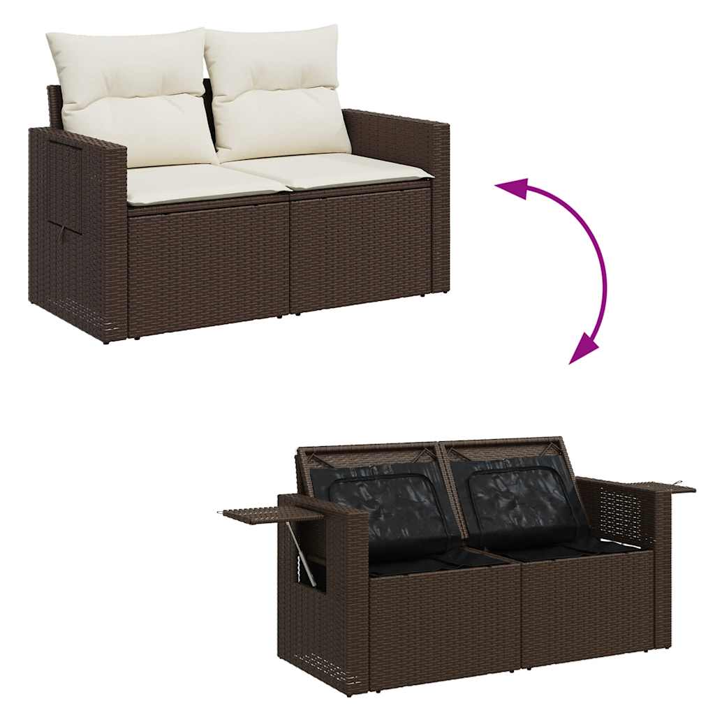 6-delige Loungeset met kussens poly rattan bruin is nu te koop bij PeponiXL, paradijselijk wonen!