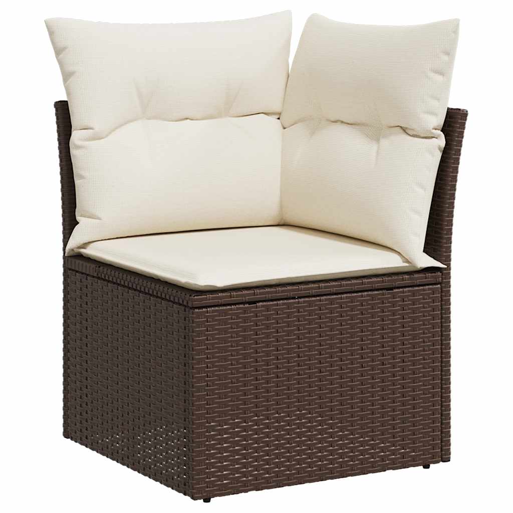 6-delige Loungeset met kussens poly rattan bruin is nu te koop bij PeponiXL, paradijselijk wonen!