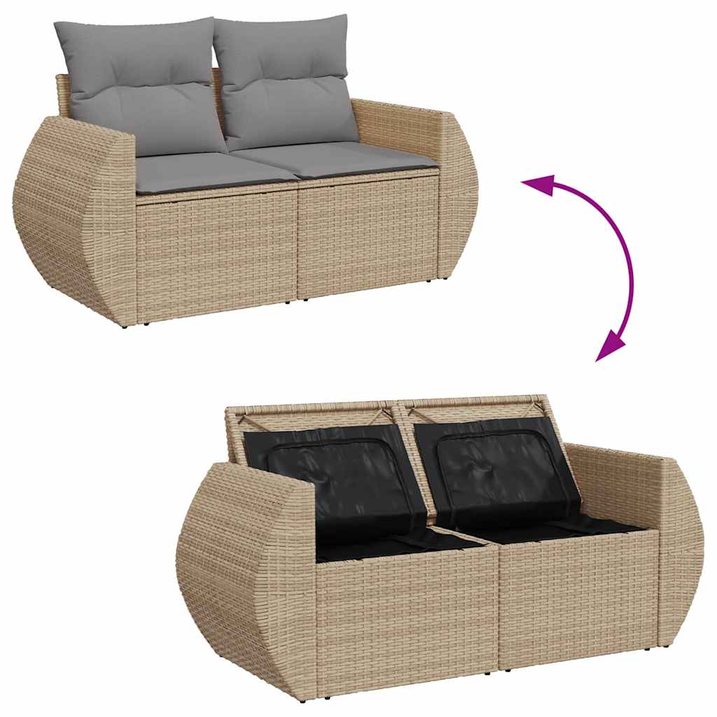 11-delige Tuinset met kussens poly rattan beige is nu te koop bij PeponiXL, paradijselijk wonen!