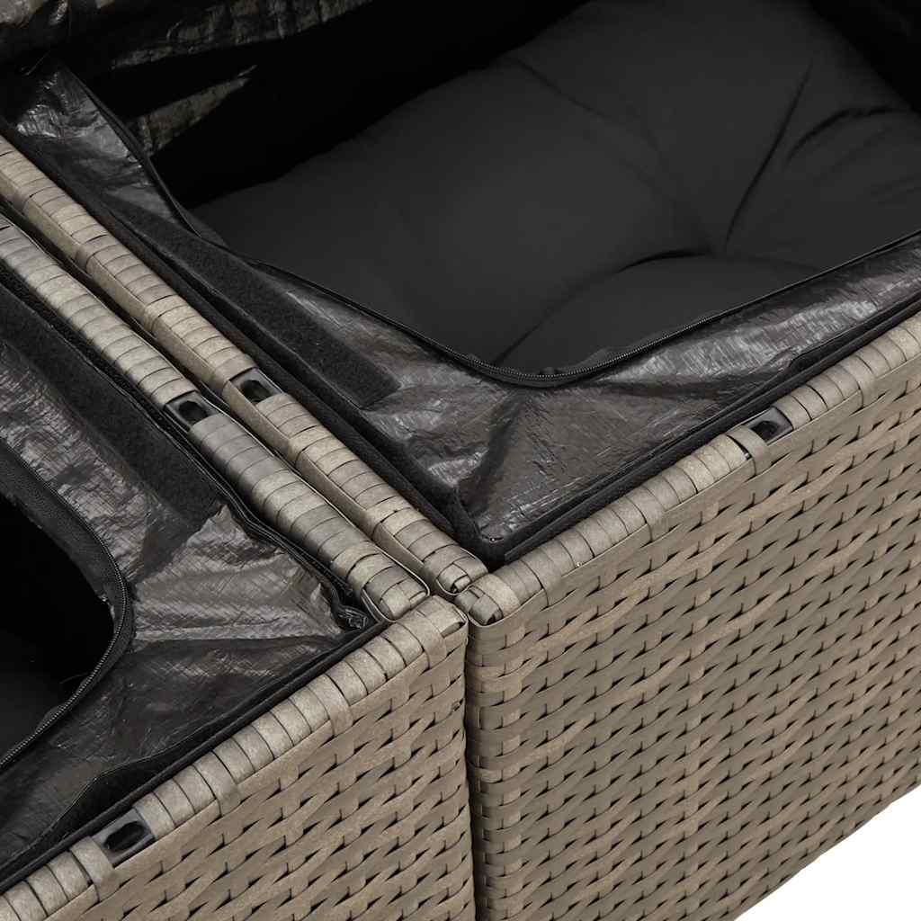 6-delige Loungeset met kussens poly rattan grijs is nu te koop bij PeponiXL, paradijselijk wonen!