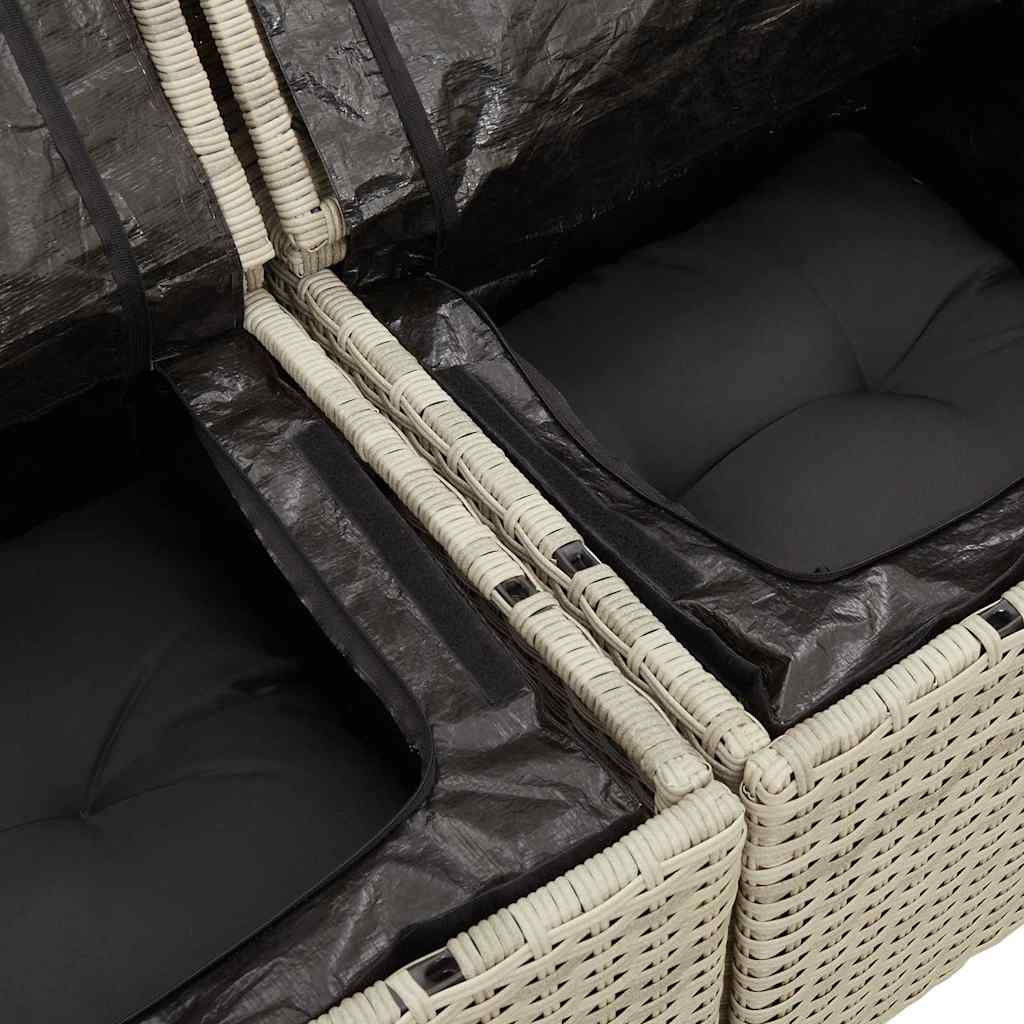6-delige Loungeset met kussens poly rattan lichtgrijs is nu te koop bij PeponiXL, paradijselijk wonen!