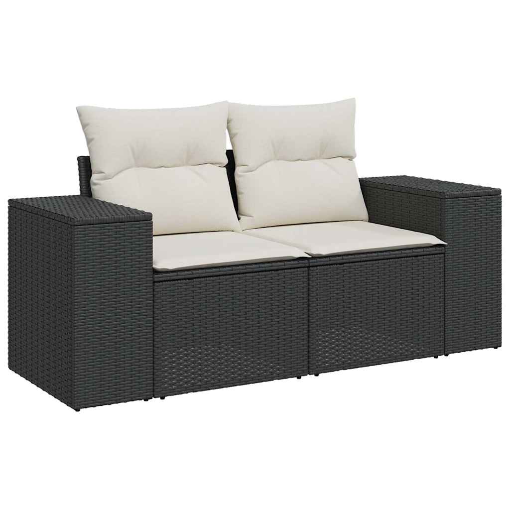 10-delige Loungeset met kussens poly rattan zwart is nu te koop bij PeponiXL, paradijselijk wonen!