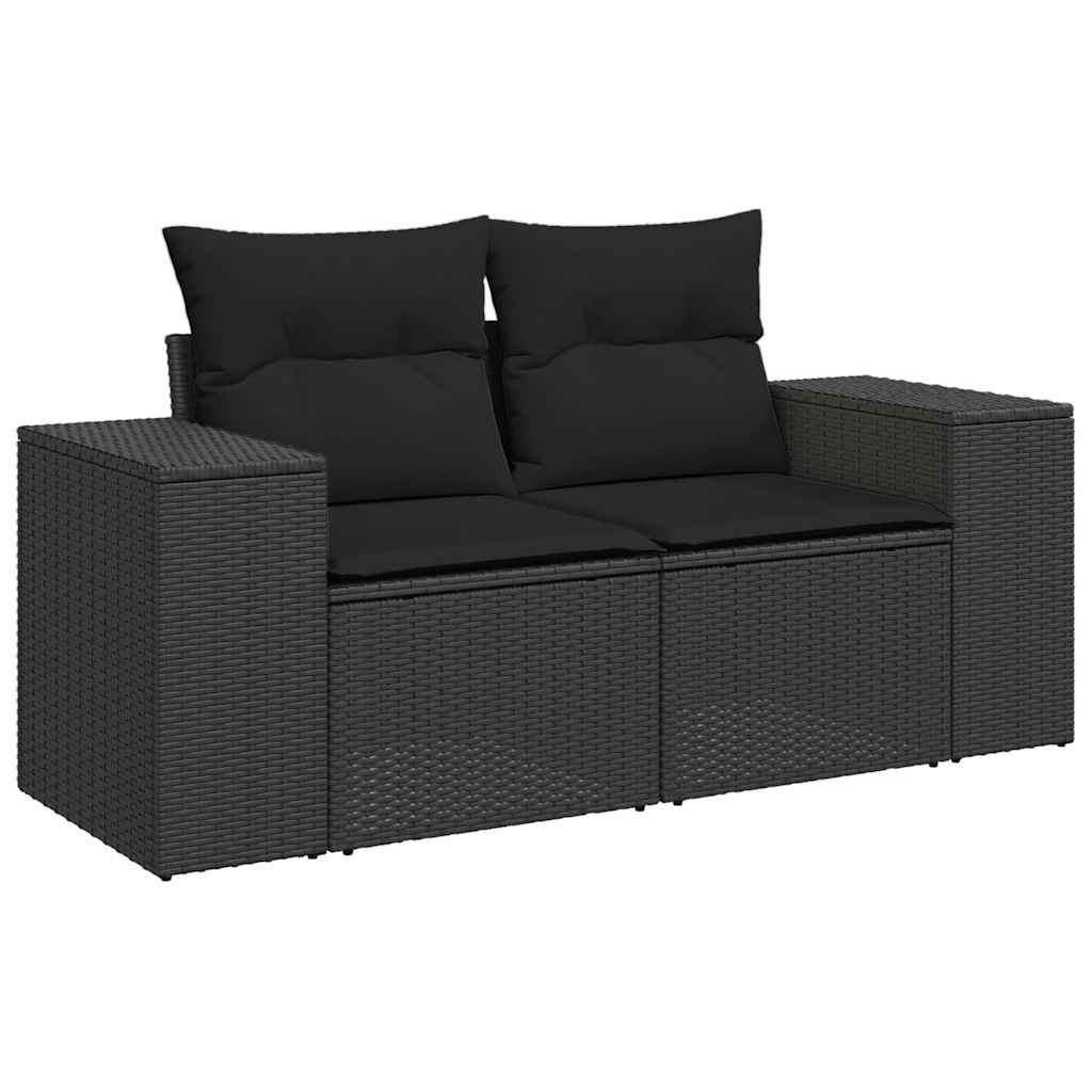 11-delige Loungeset met kussens poly rattan zwart is nu te koop bij PeponiXL, paradijselijk wonen!