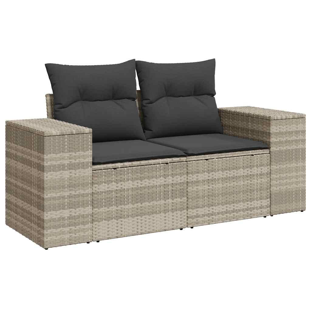 11-delige Loungeset met kussens poly rattan lichtgrijs is nu te koop bij PeponiXL, paradijselijk wonen!