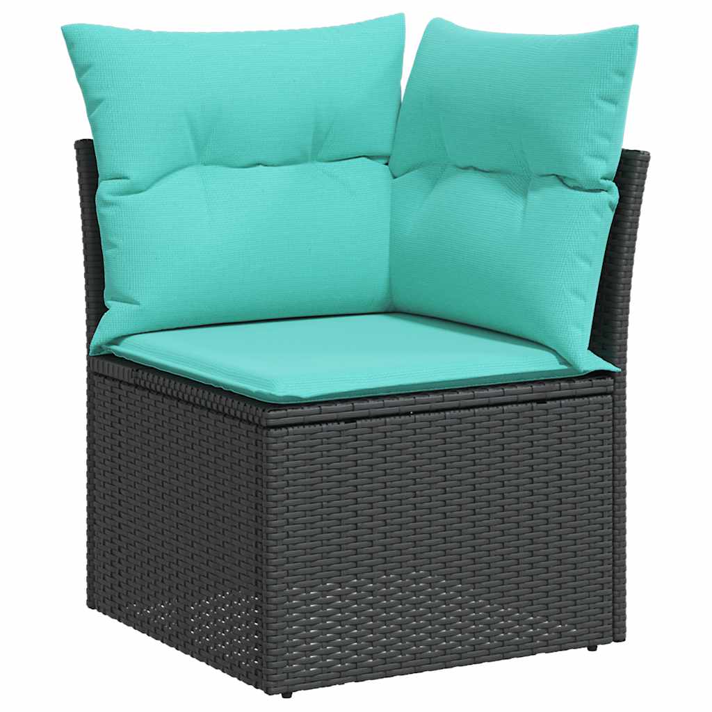 5-delige Loungeset met kussens poly rattan zwart is nu te koop bij PeponiXL, paradijselijk wonen!