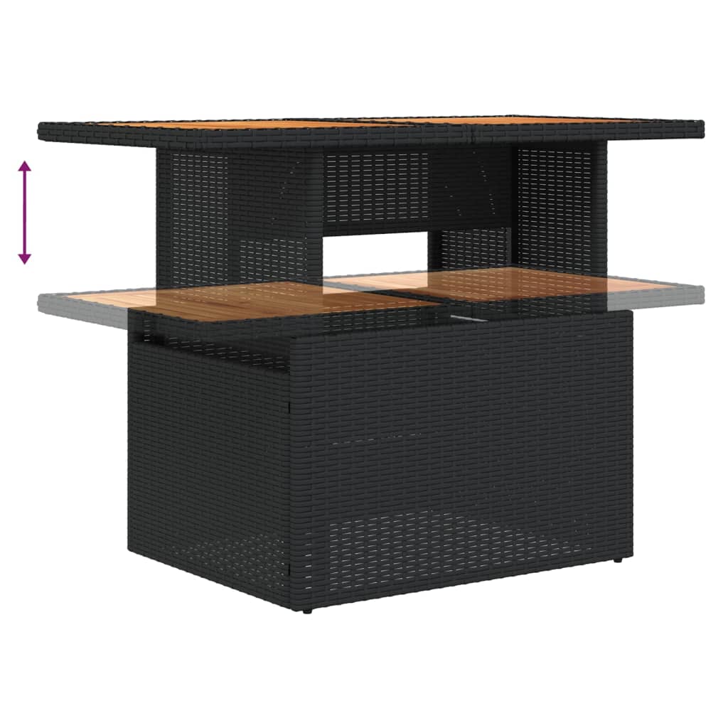 11-delige Loungeset met kussens poly rattan zwart is nu te koop bij PeponiXL, paradijselijk wonen!