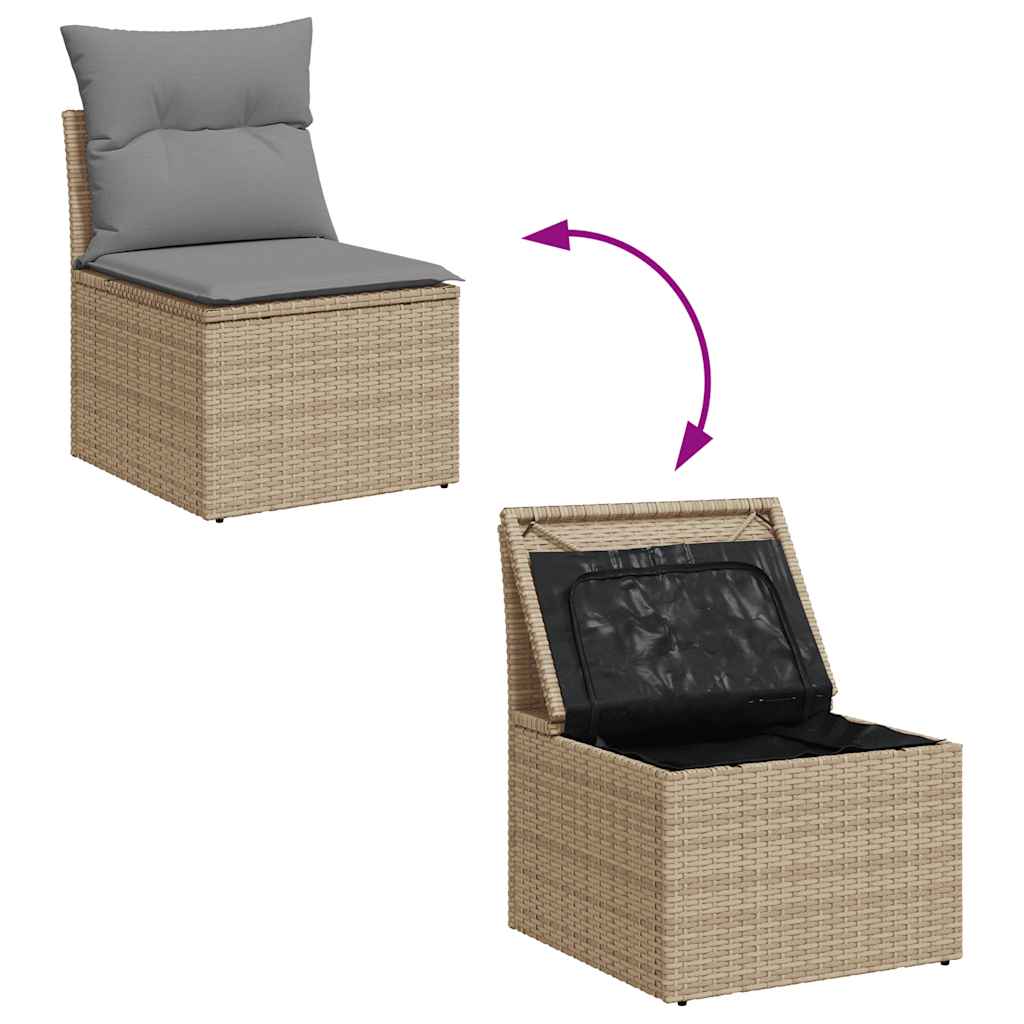 5-delige Loungeset met kussens poly rattan beige is nu te koop bij PeponiXL, paradijselijk wonen!