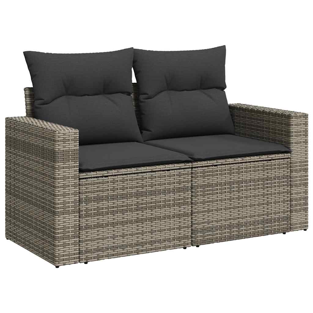 7-delige Loungeset met kussens poly rattan grijs is nu te koop bij PeponiXL, paradijselijk wonen!