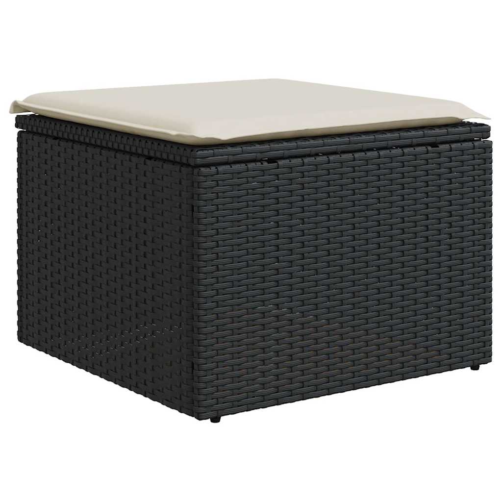 6-delige Loungeset met kussens poly rattan zwart is nu te koop bij PeponiXL, paradijselijk wonen!