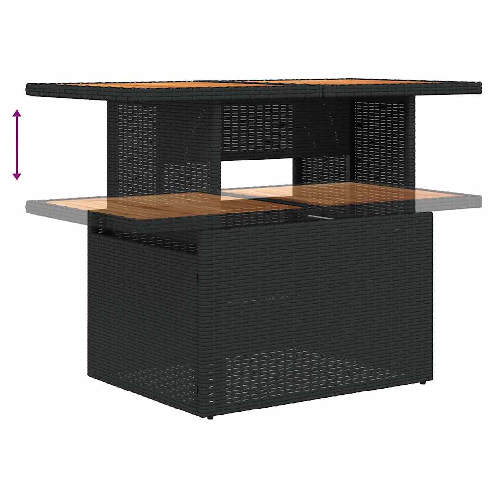 5-delige Loungeset met kussens poly rattan zwart is nu te koop bij PeponiXL, paradijselijk wonen!
