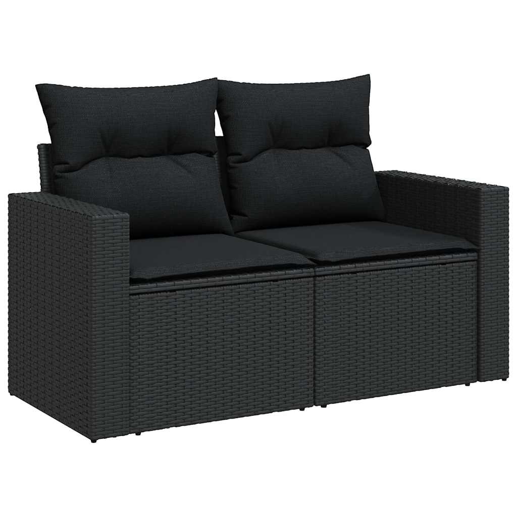 6-delige Loungeset met kussens poly rattan zwart is nu te koop bij PeponiXL, paradijselijk wonen!