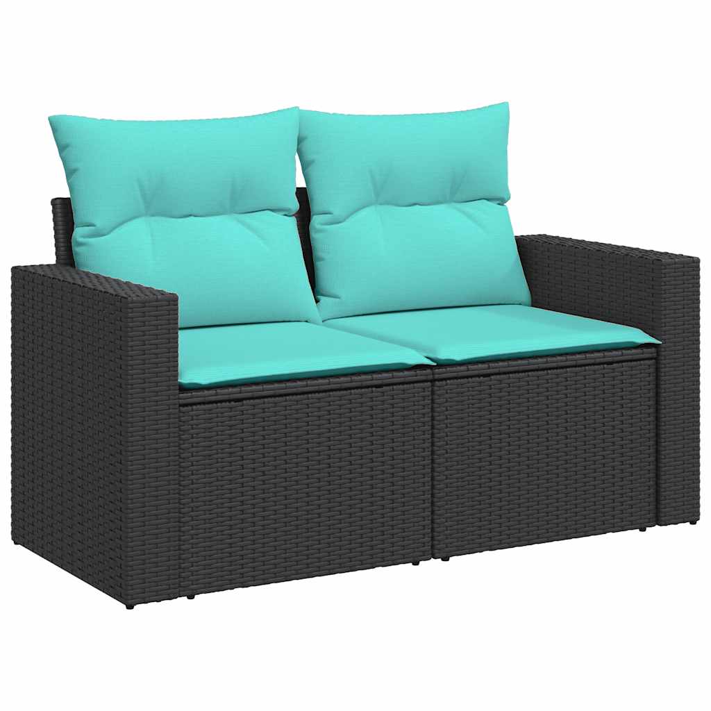 7-delige Loungeset met kussens poly rattan zwart is nu te koop bij PeponiXL, paradijselijk wonen!