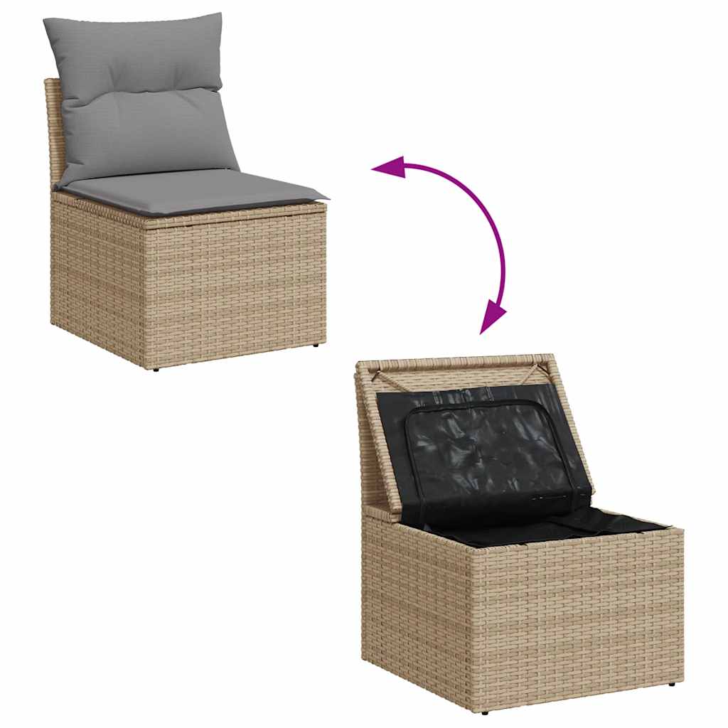 9-delige Loungeset met kussens poly rattan beige is nu te koop bij PeponiXL, paradijselijk wonen!