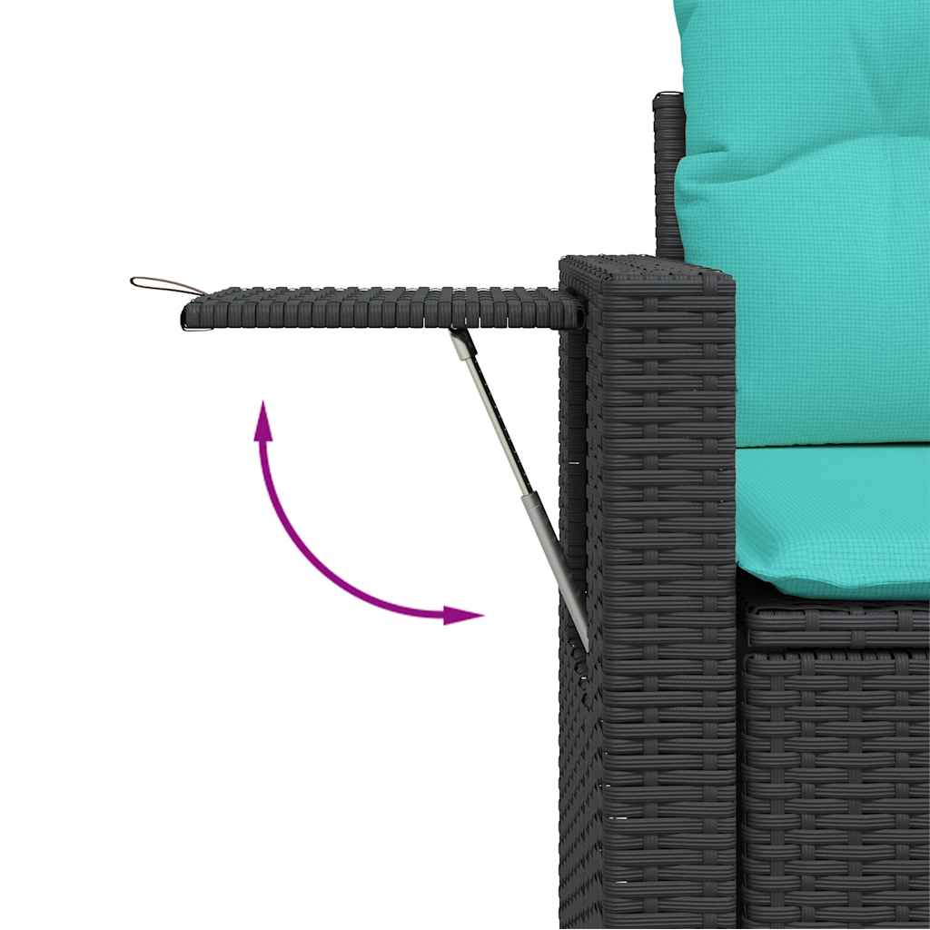 7-delige Loungeset met kussens poly rattan zwart is nu te koop bij PeponiXL, paradijselijk wonen!