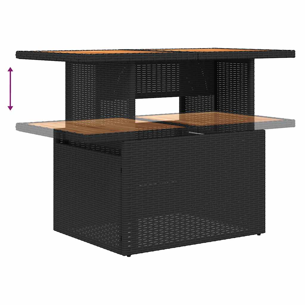 7-delige Loungeset met kussens poly rattan zwart is nu te koop bij PeponiXL, paradijselijk wonen!