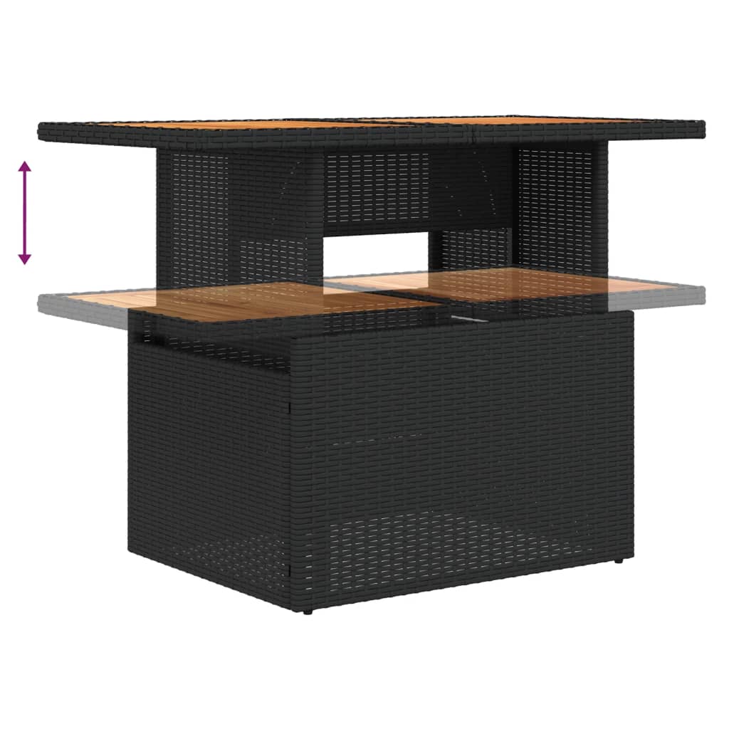 9-delige Loungeset met kussens poly rattan zwart is nu te koop bij PeponiXL, paradijselijk wonen!