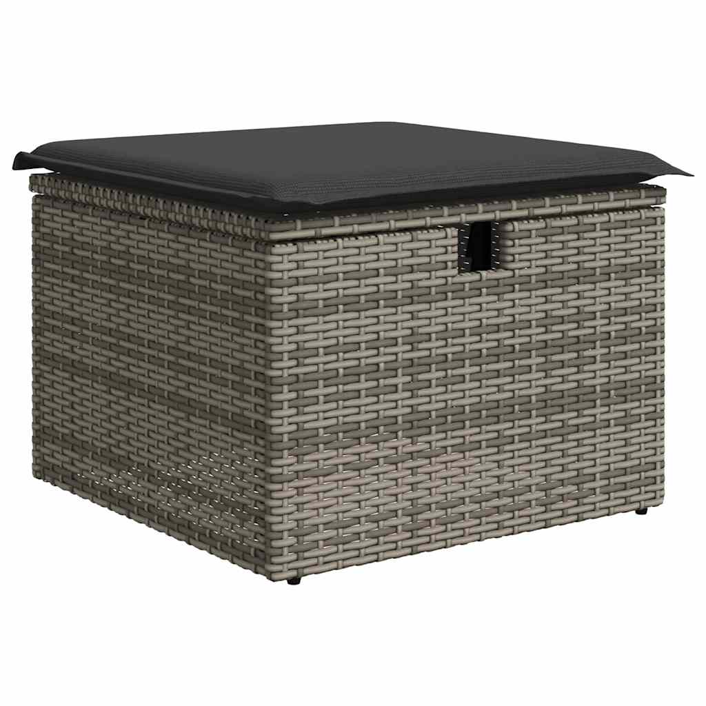 7-delige Loungeset met kussens poly rattan grijs is nu te koop bij PeponiXL, paradijselijk wonen!