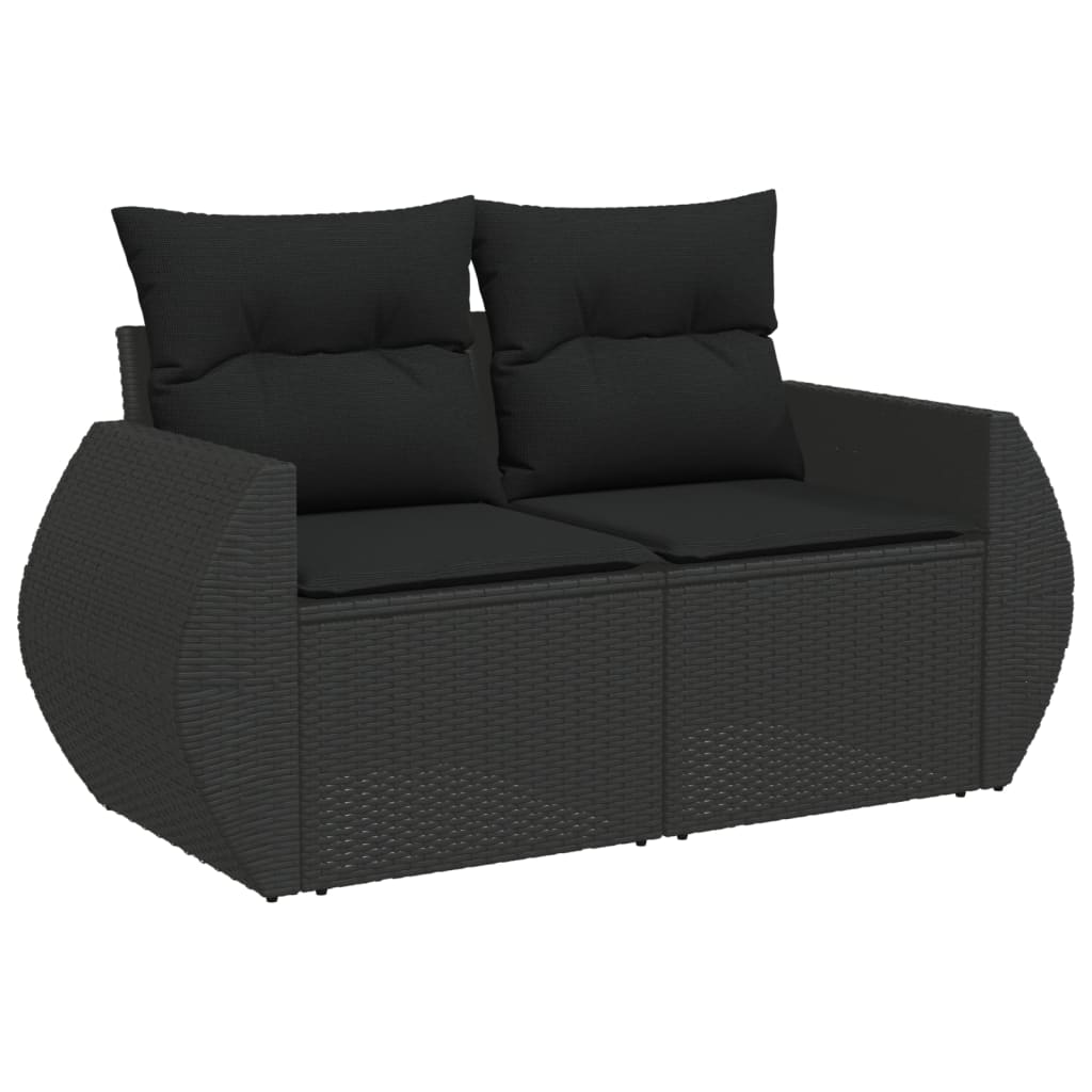 5-delige Loungeset met kussens poly rattan zwart is nu te koop bij PeponiXL, paradijselijk wonen!