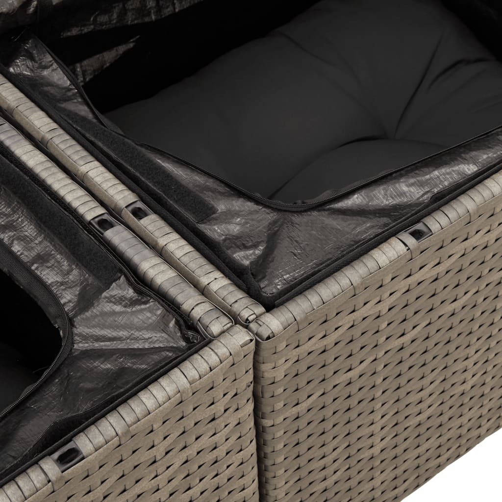 7-delige Loungeset met kussens poly rattan grijs is nu te koop bij PeponiXL, paradijselijk wonen!