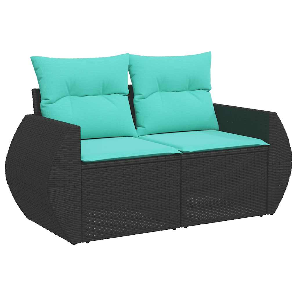 7-delige Loungeset met kussens poly rattan zwart is nu te koop bij PeponiXL, paradijselijk wonen!