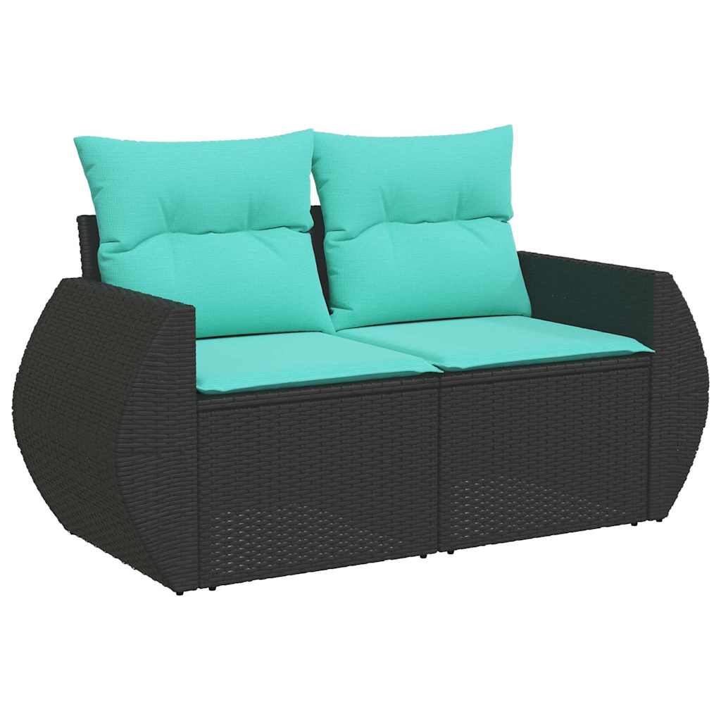 9-delige Loungeset met kussens poly rattan zwart is nu te koop bij PeponiXL, paradijselijk wonen!