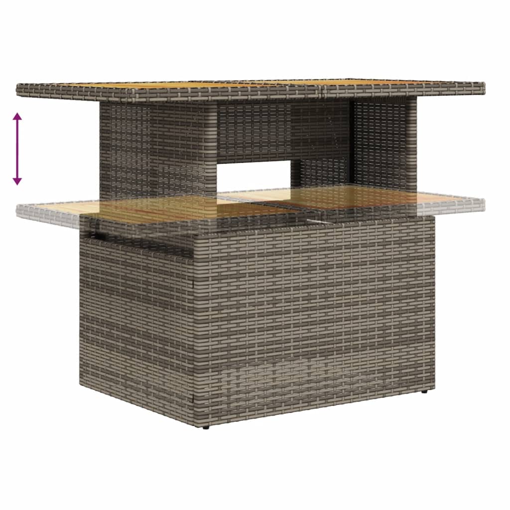 5-delige Loungeset met kussens poly rattan grijs is nu te koop bij PeponiXL, paradijselijk wonen!