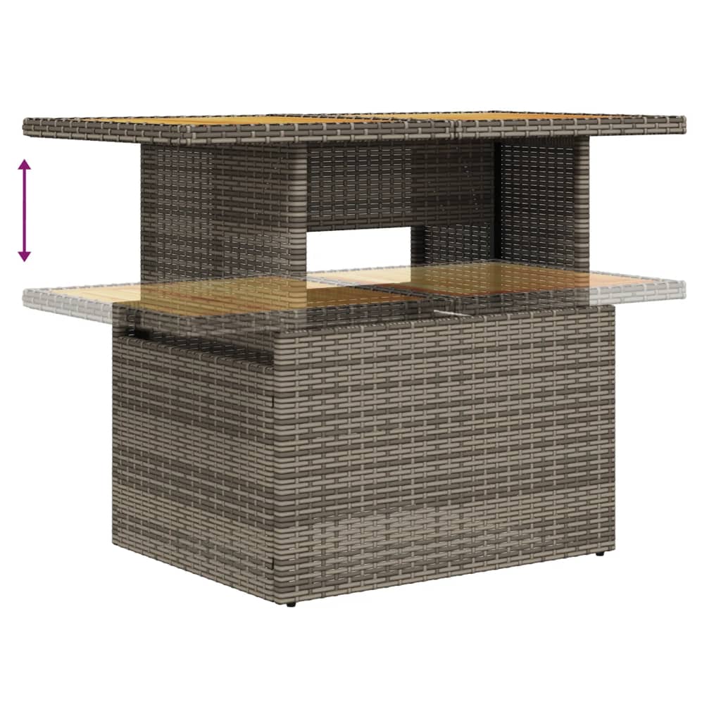 9-delige Loungeset met kussens poly rattan grijs is nu te koop bij PeponiXL, paradijselijk wonen!