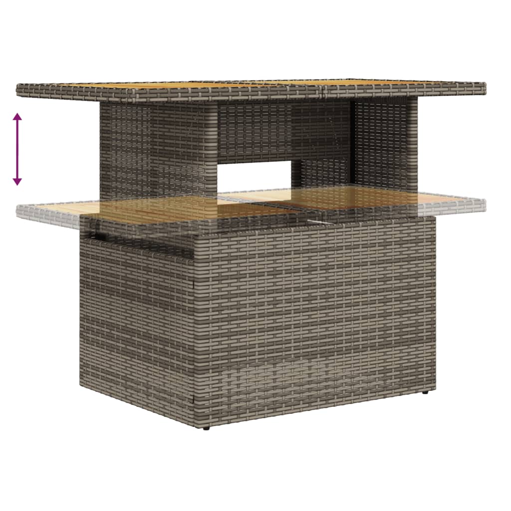 9-delige Loungeset met kussens poly rattan grijs is nu te koop bij PeponiXL, paradijselijk wonen!