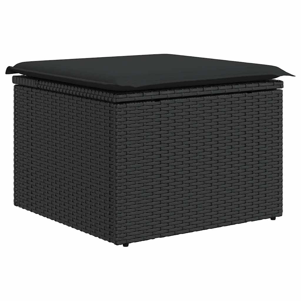 7-delige Loungeset met kussens poly rattan zwart is nu te koop bij PeponiXL, paradijselijk wonen!