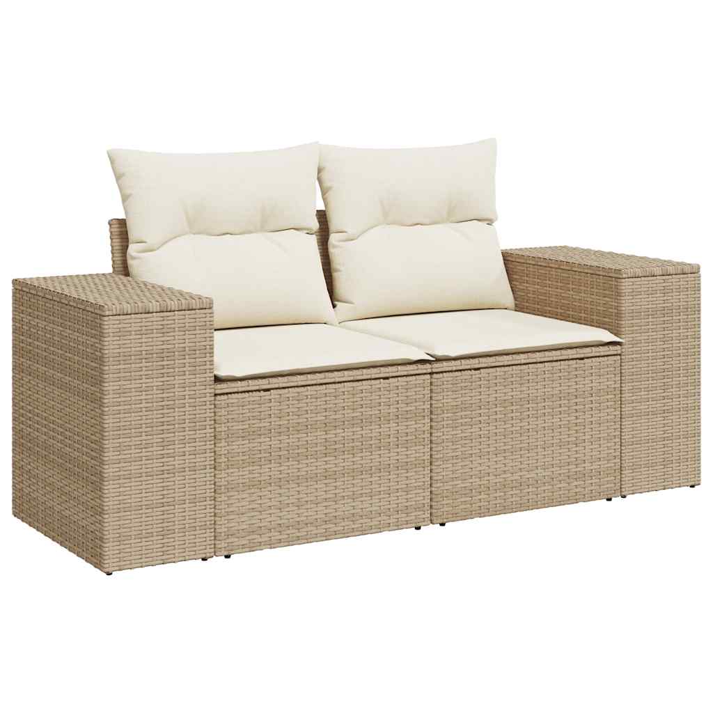 9-delige Loungeset met kussens poly rattan acacia beige is nu te koop bij PeponiXL, paradijselijk wonen!
