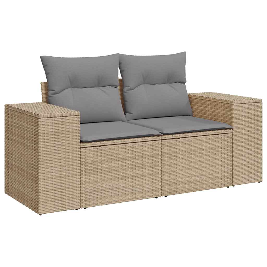 10-delige Loungeset met kussens poly rattan acacia beige is nu te koop bij PeponiXL, paradijselijk wonen!