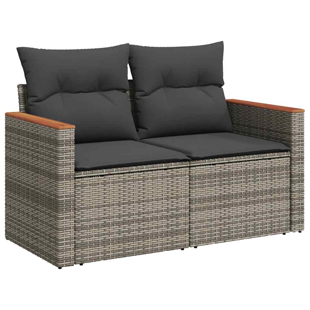 6-delige Loungeset met kussens poly rattan acacia grijs is nu te koop bij PeponiXL, paradijselijk wonen!