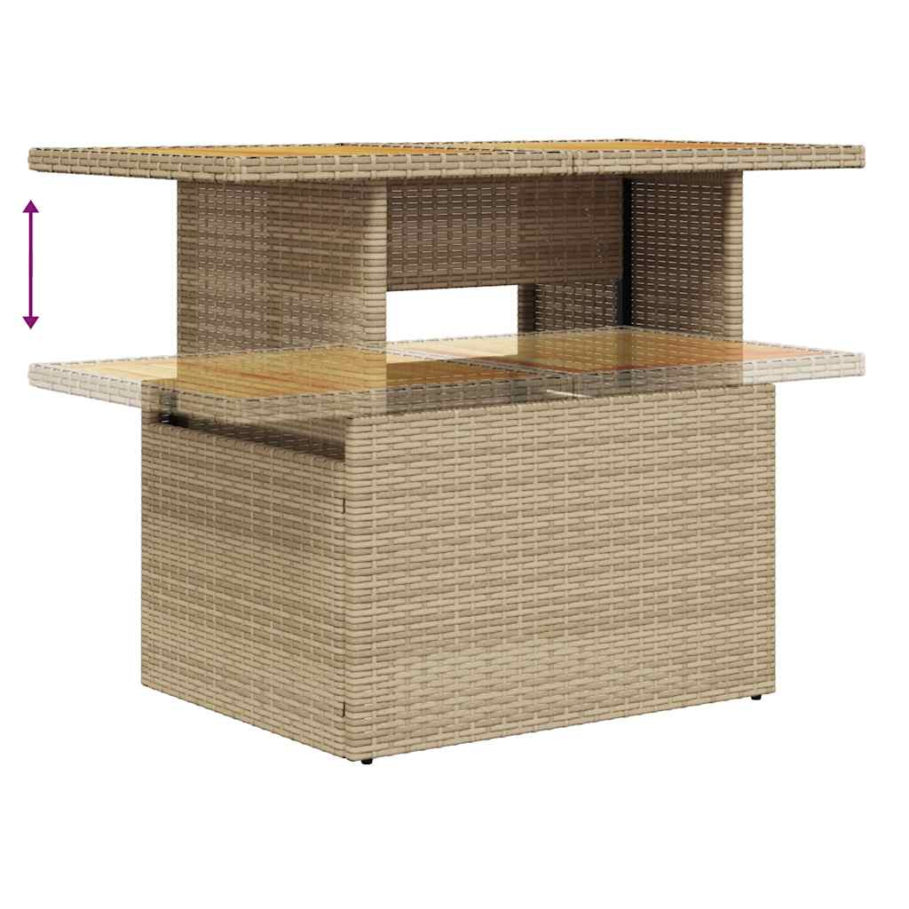 7-delige Loungeset met kussens poly rattan acacia beige is nu te koop bij PeponiXL, paradijselijk wonen!