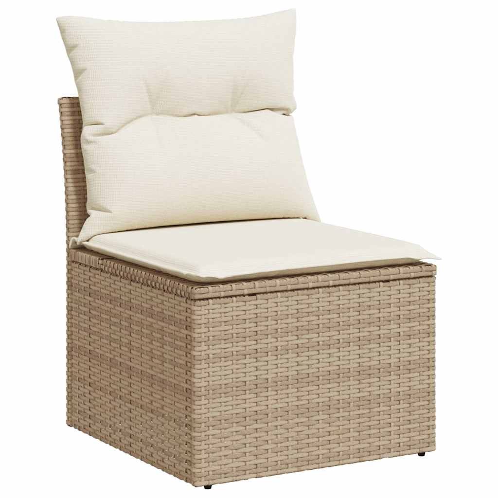 5-delige Loungeset met kussens poly rattan en acaciahout beige is nu te koop bij PeponiXL, paradijselijk wonen!