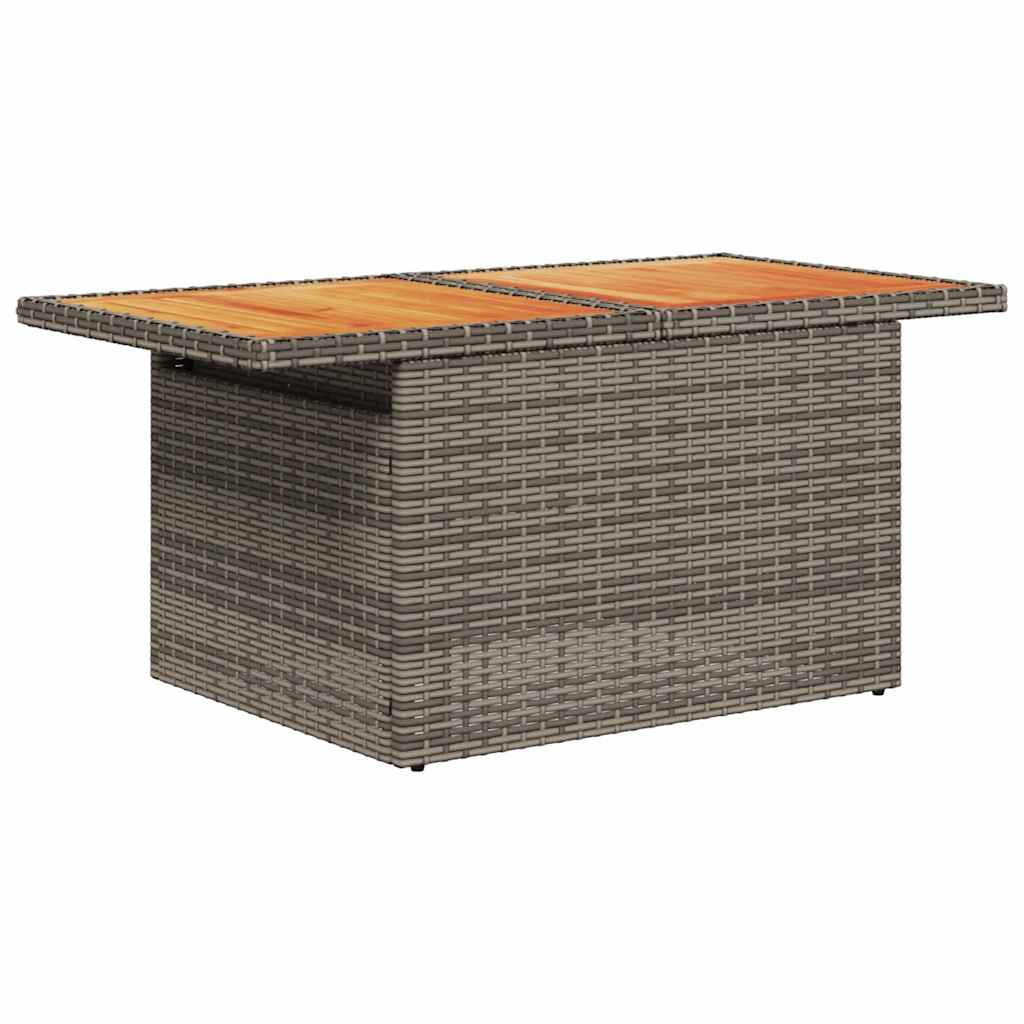 9-delige Loungeset met kussens poly rattan acacia grijs is nu te koop bij PeponiXL, paradijselijk wonen!