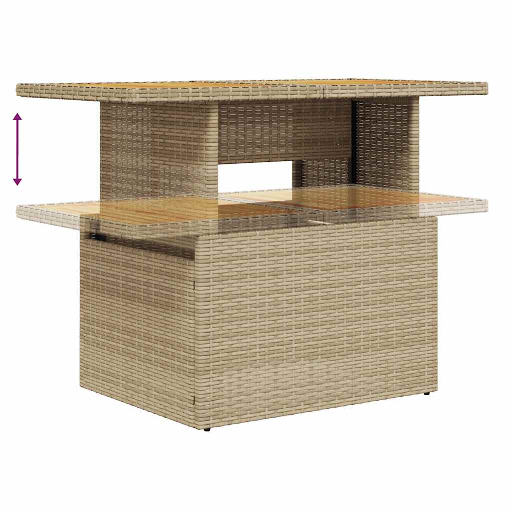 9-delige Loungeset met kussens poly rattan acacia beige is nu te koop bij PeponiXL, paradijselijk wonen!