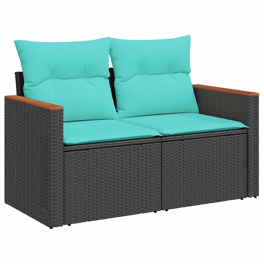 10-delige Loungeset met kussens poly rattan zwart is nu te koop bij PeponiXL, paradijselijk wonen!