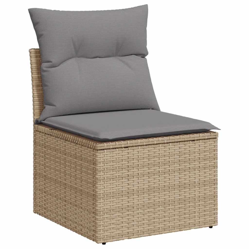 11-delige Tuinset met kussens poly rattan acacia beige is nu te koop bij PeponiXL, paradijselijk wonen!