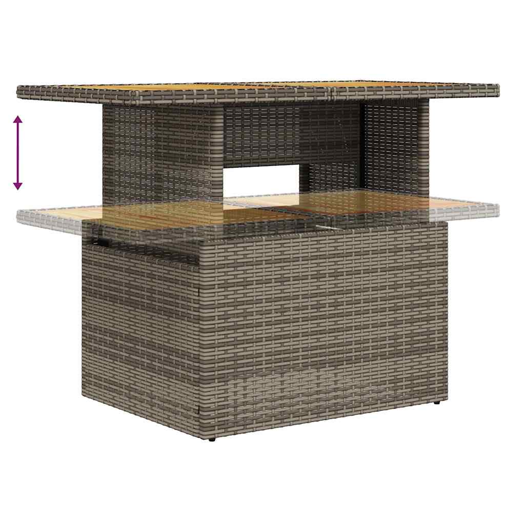 7-delige Loungeset met kussens poly rattan acacia grijs is nu te koop bij PeponiXL, paradijselijk wonen!