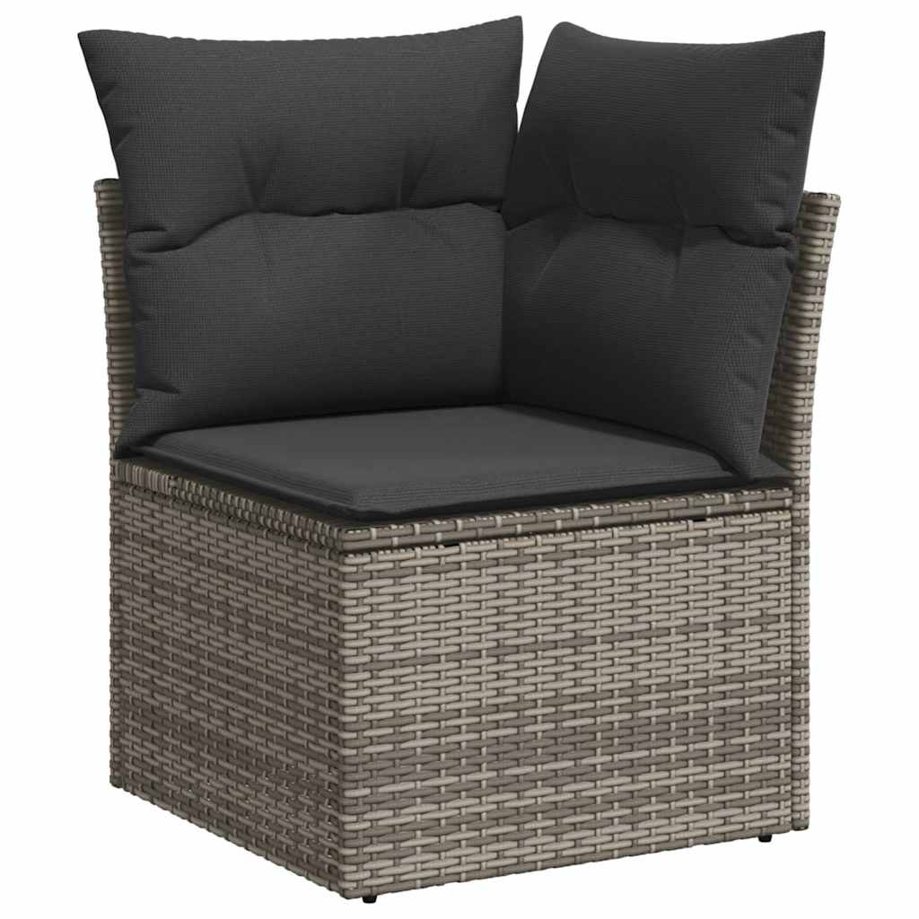 7-delige Loungeset met kussens poly rattan acacia grijs is nu te koop bij PeponiXL, paradijselijk wonen!