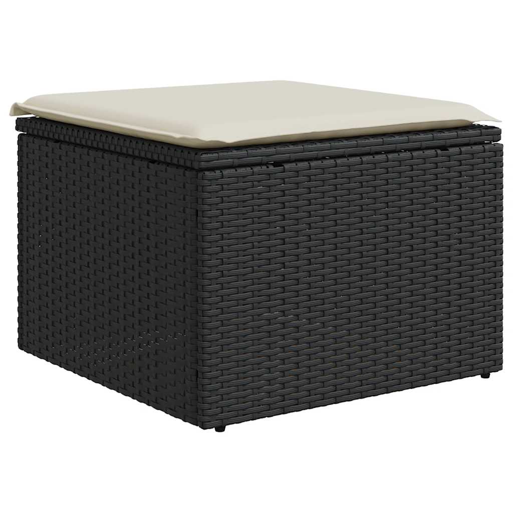 8-delige Loungeset met kussens poly rattan acacia zwart is nu te koop bij PeponiXL, paradijselijk wonen!