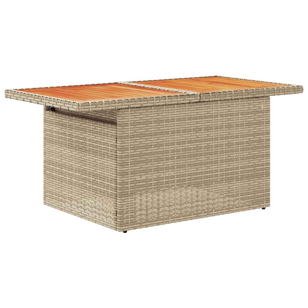 5-delige Loungeset met kussens poly rattan en acaciahout beige is nu te koop bij PeponiXL, paradijselijk wonen!