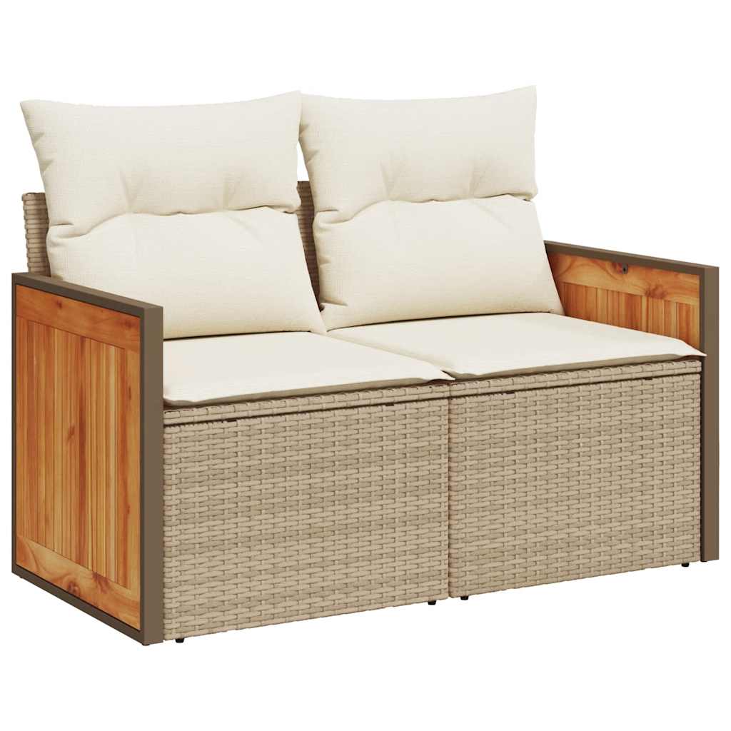 7-delige Loungeset met kussens poly rattan acacia beige is nu te koop bij PeponiXL, paradijselijk wonen!