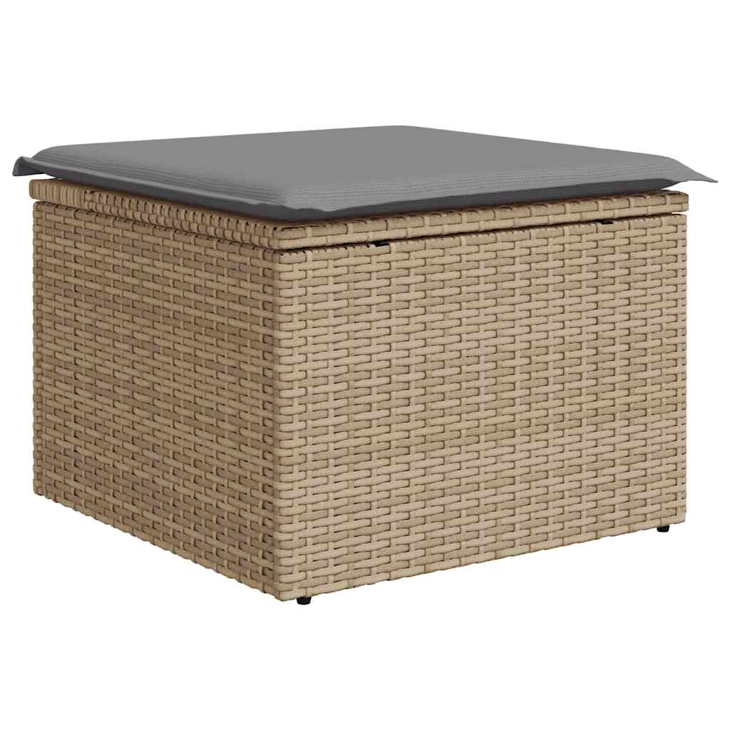 7-delige Loungeset met kussens poly rattan acacia beige is nu te koop bij PeponiXL, paradijselijk wonen!