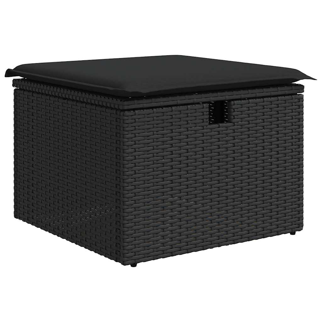 7-delige Loungeset met kussens poly rattan zwart is nu te koop bij PeponiXL, paradijselijk wonen!