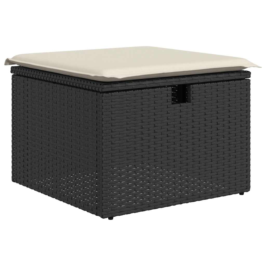 7-delige Loungeset met kussens poly rattan zwart is nu te koop bij PeponiXL, paradijselijk wonen!