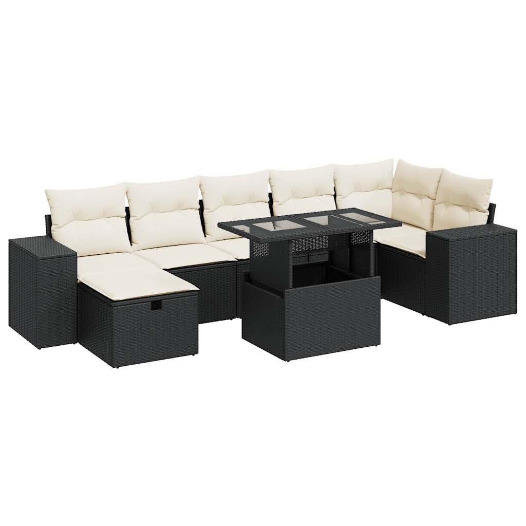 5-delige Loungeset met kussens poly rattan zwart is nu te koop bij PeponiXL, paradijselijk wonen!
