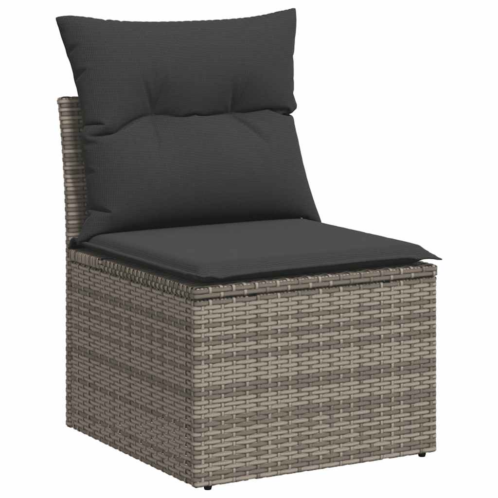 6-delige Loungeset met kussens poly rattan acacia grijs is nu te koop bij PeponiXL, paradijselijk wonen!